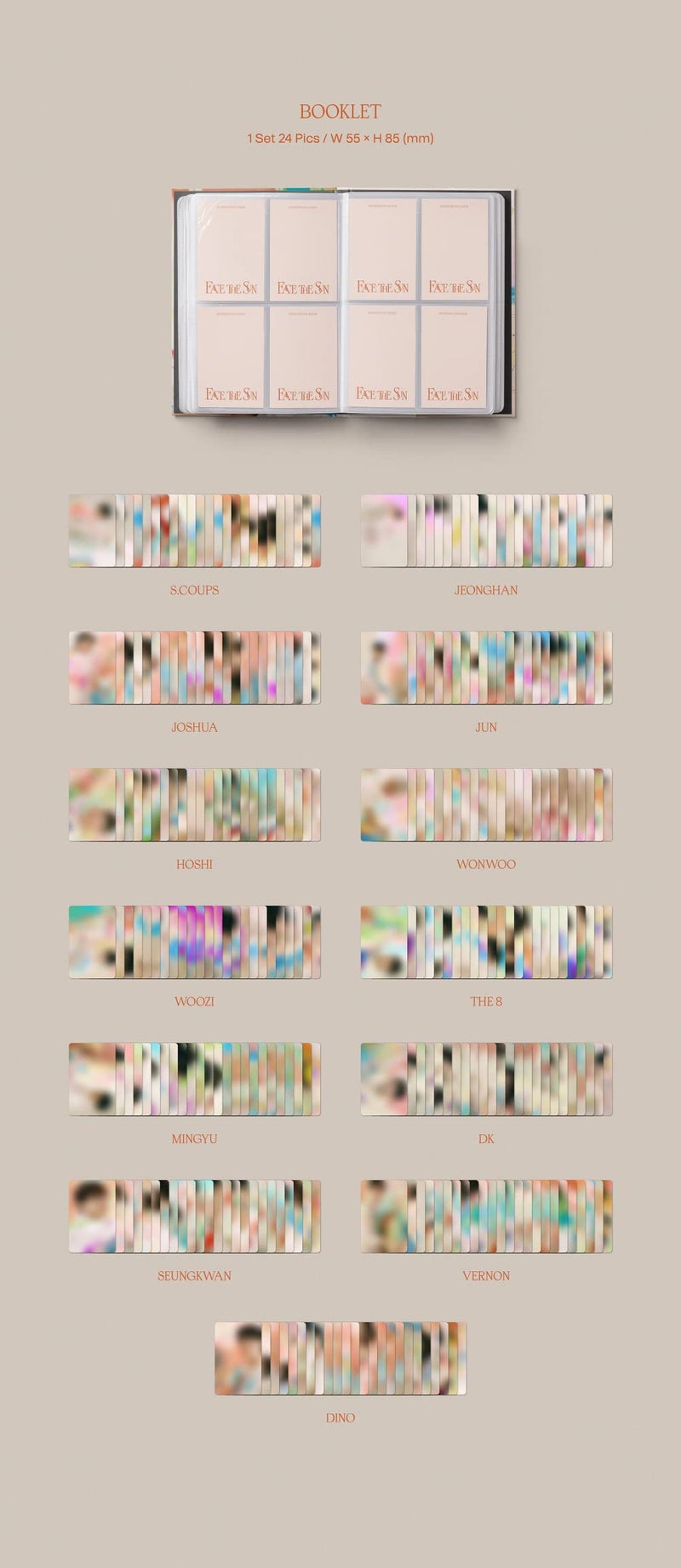 PLEDIS SEVENTEEN - Face the Sun [CARAT ver.] 4th Album+Extra Photocards Set (Random ver.), 150 x 210 x 14 mm, PLD0155 - Image 3