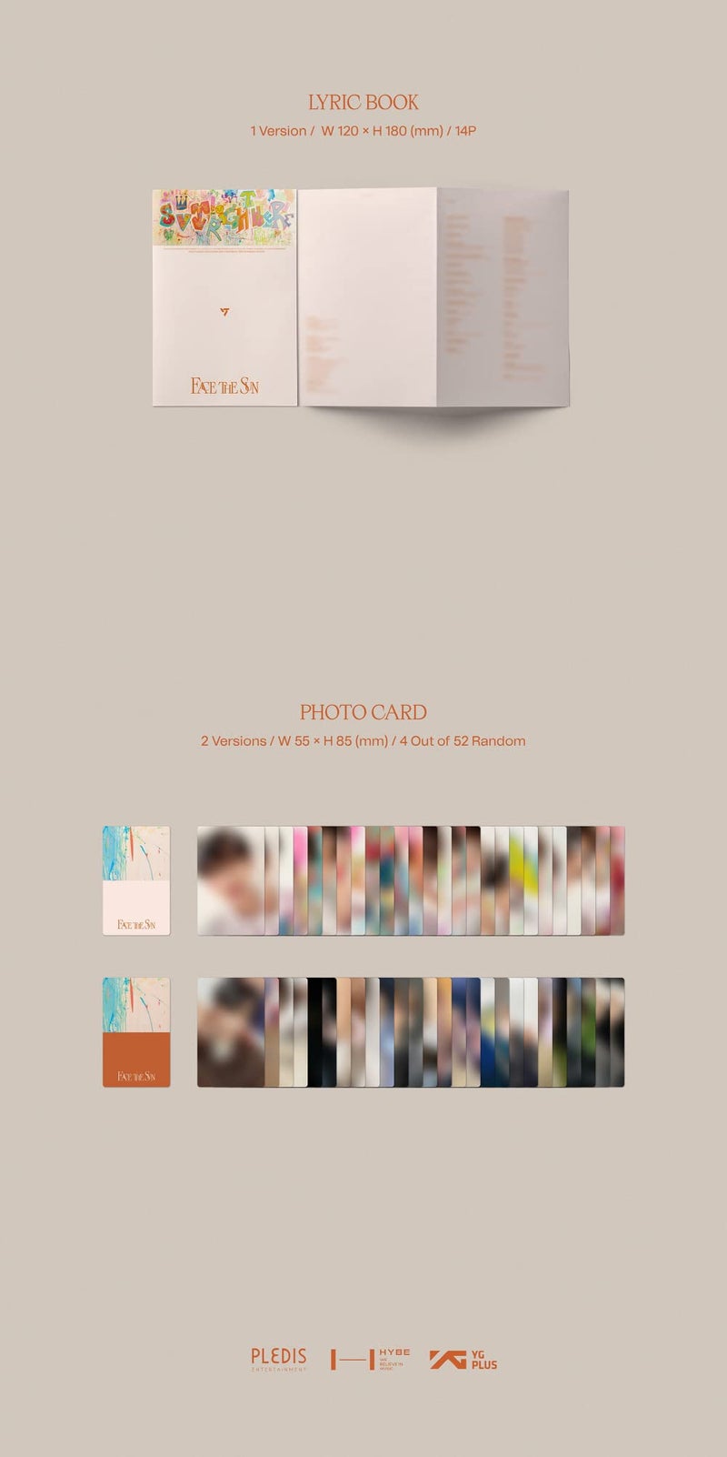 PLEDIS SEVENTEEN - Face the Sun [CARAT ver.] 4th Album+Extra Photocards Set (Random ver.), 150 x 210 x 14 mm, PLD0155 - Image 5
