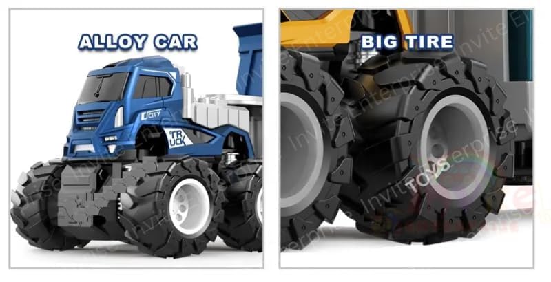 Invite Enterprise 1:43 4WD Diecast Alloy Double-Deck Transportation Big Truck With Friction Powered Miniature Car Vehicle Toy for Kids, Boys and Girls (2 Color Options) - Image 3