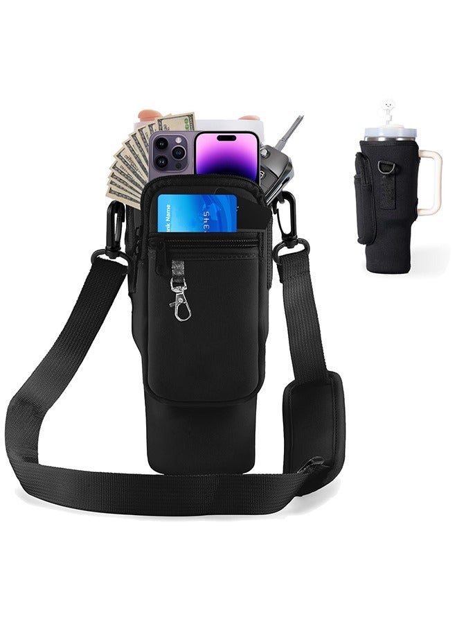 Generic Insulated cup holder with storage bag, Black  - Image 1