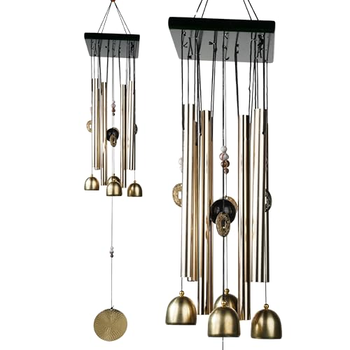 ARM nest Wind Chime | Wind Chimes for Balcony | Wind Chimes for Home Positive Energy | Home Decoration(Golden,Pipe & Hanging Bells) - Image 1