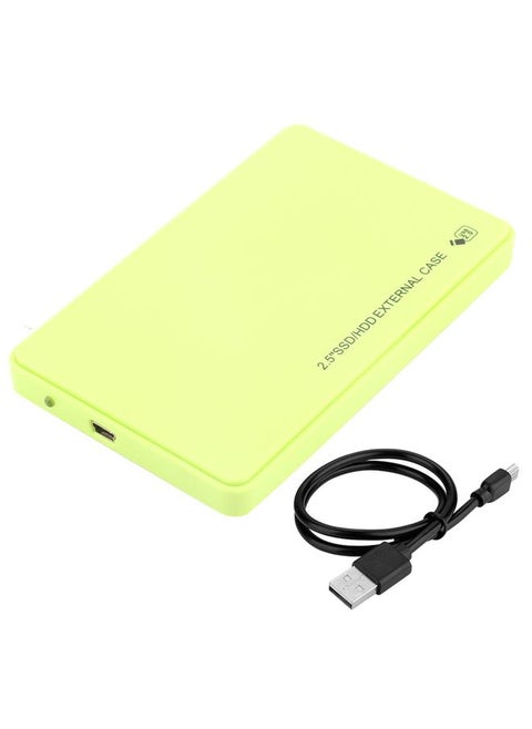 2.5inch SATA SSD External Enclosure USB 2.0 Hard Drive Case (Green)