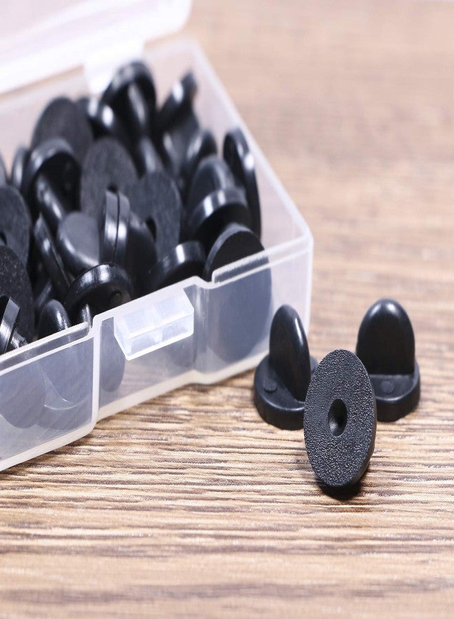 Shapenty Clutch PVC Rubber Pin Backs Keepers Replacement Uniform Badge Comfort Fit Tie Tack Lapel Pin Backing Holder Clasp (Black, 30PCS) - Image 2