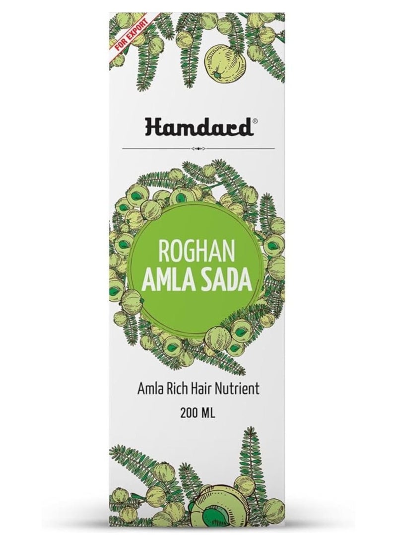 Hamdard Hamdard Rogan Amla Sada Pure Herbal Nourishing Hair Oil, 200 ml  - Image 1