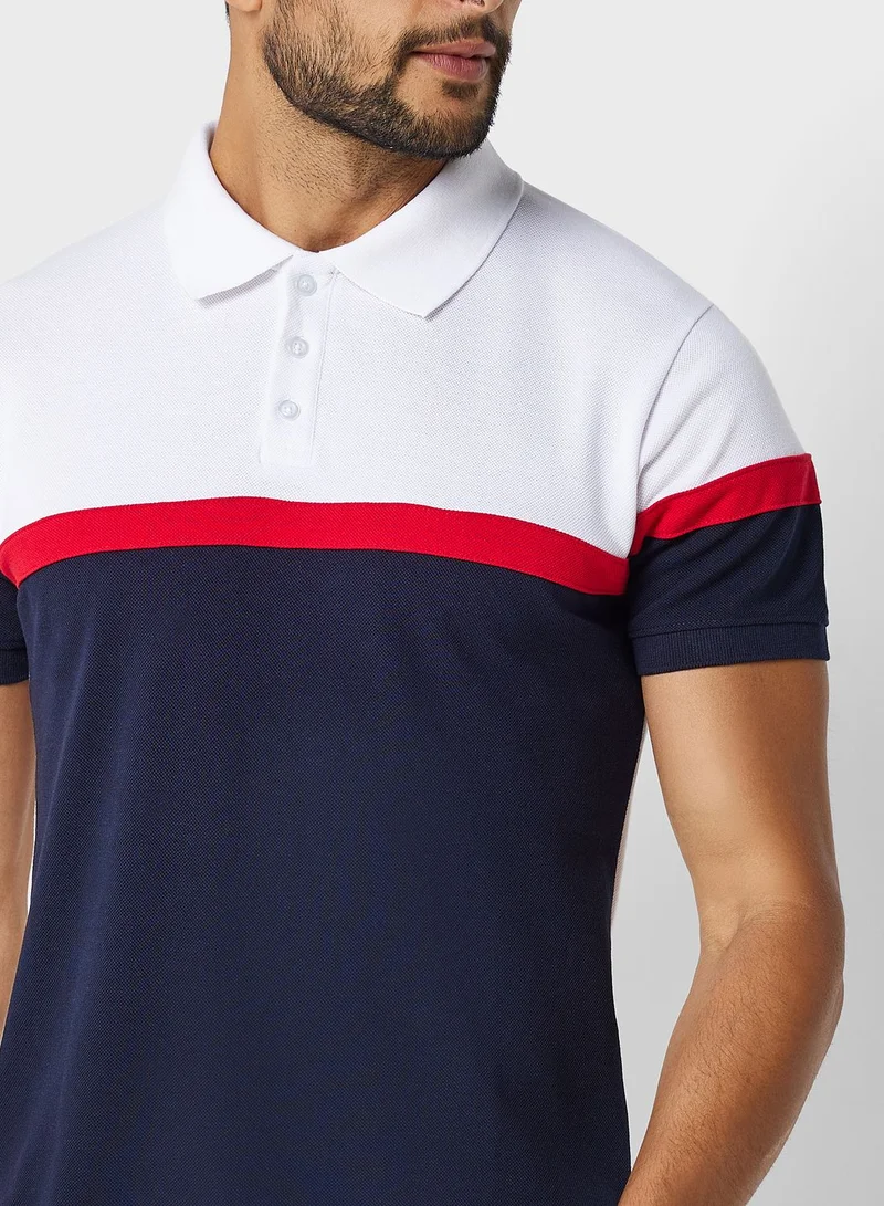 Seventy Five Colour Block Polo Shirt