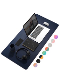 Cool Baby Multifunctional Office Desk Pad, Ultra Thin Waterproof PU Leather Mouse Pad, Dual Use Desk Writing Mat for Office/Home(90*45 CM，Yellow + Blue)  - Image 1