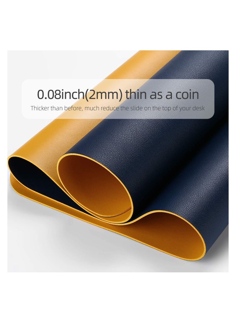 Cool Baby Multifunctional Office Desk Pad, Ultra Thin Waterproof PU Leather Mouse Pad, Dual Use Desk Writing Mat for Office/Home(90*45 CM，Yellow + Blue) - Image 5