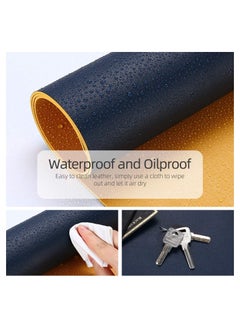 Cool Baby Multifunctional Office Desk Pad, Ultra Thin Waterproof PU Leather Mouse Pad, Dual Use Desk Writing Mat for Office/Home(90*45 CM，Yellow + Blue)  - Image 3
