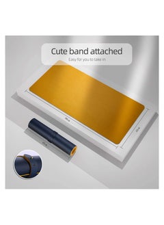 Cool Baby Multifunctional Office Desk Pad, Ultra Thin Waterproof PU Leather Mouse Pad, Dual Use Desk Writing Mat for Office/Home(90*45 CM，Yellow + Blue)  - Image 2