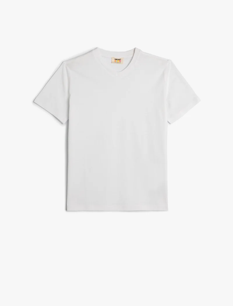 كوتون Solid Short Sleeves Casual T-Shirt