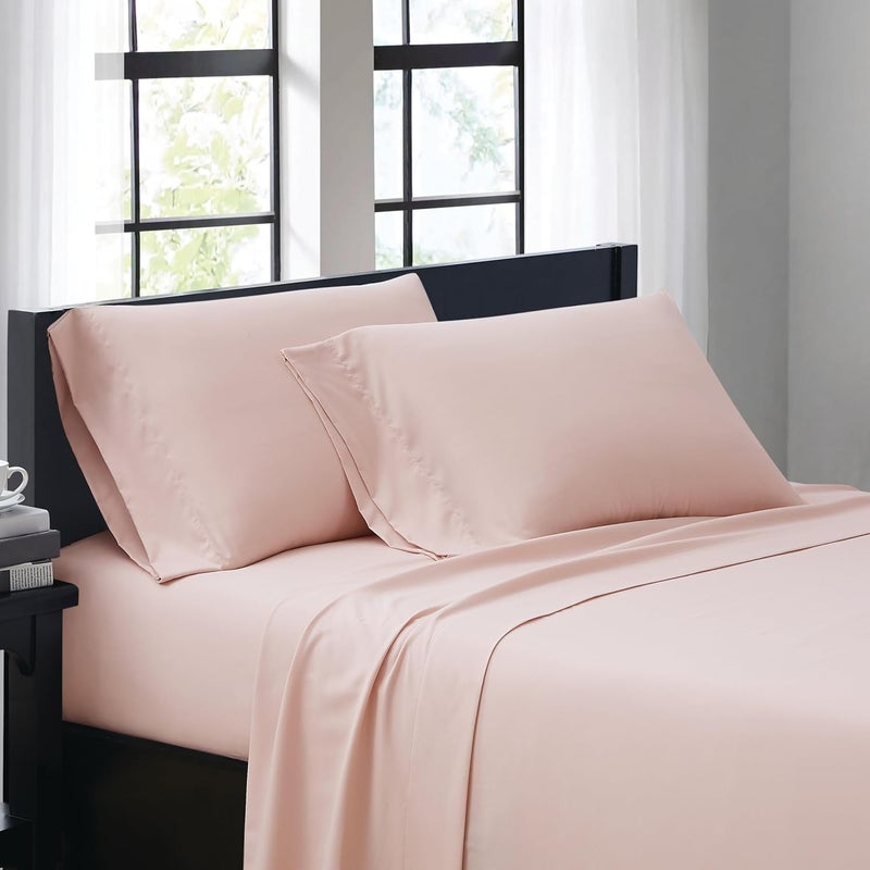 TRULY SOFT Everyday Sheet Set Blush Polyester 3-Piece Twin XL Sheet Set, Solid Color Themed, Adult Bedding, Oeko-TEX Certified - Image 1