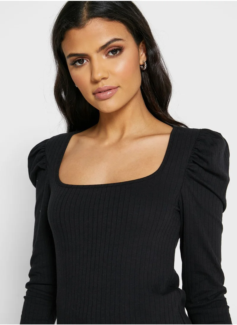 VERO MODA Square Neck Ribbed Top