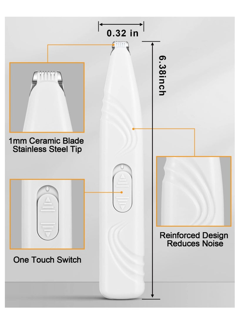 Excefore Dog & Cat Paw Trimmer, Cordless Electric Small Pet Grooming Clippers Hair Trimmer for Dogs Cats, Low Noise for Trimming Pet's Hair Around Paws, Eyes, Ears, Face, Rump (White) - Image 5