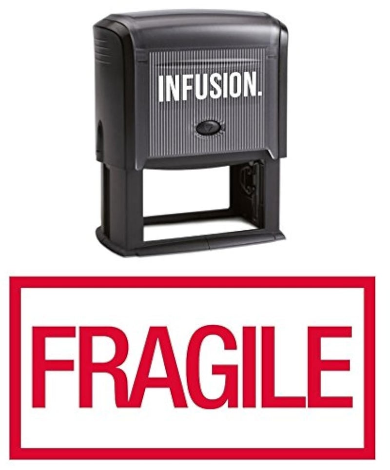 Infusion Ecommerce Self-Inking Box Stamps, Fragile (Red) - Image 1
