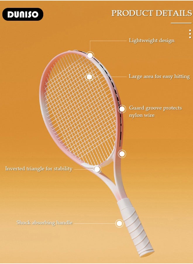 DUNISO - Single Tennis Racket Set for Student Training Tennis and Beginners of 1 Tennis Racquet Lightweight Including 1 Tennis Balls 1 Non-slip Hand Glue 1 Tennis Bag and 1 Water Injection Base - Image 1