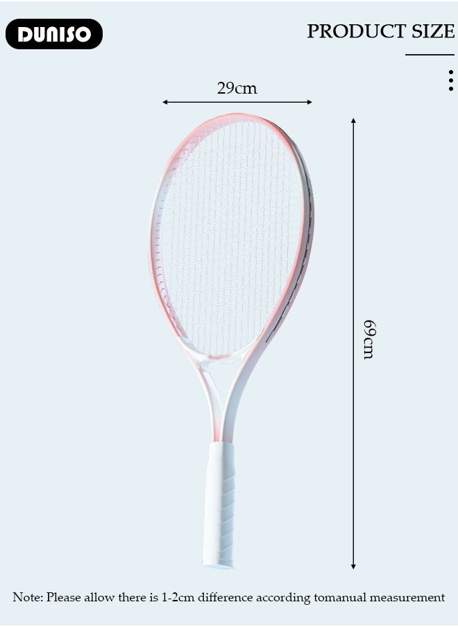DUNISO - Single Tennis Racket Set for Student Training Tennis and Beginners of 1 Tennis Racquet Lightweight Including 1 Tennis Balls 1 Non-slip Hand Glue 1 Tennis Bag and 1 Water Injection Base - Image 1