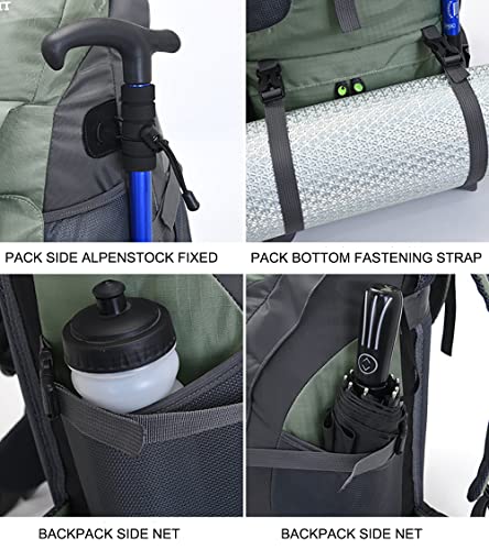 Bseash 50L Hiking Backpack, Water Resistant Lightweight Outdoor Sport Daypack Travel Bag for Camping Climbing Skiing Cycling (Light Blue - No Shoe Compartment) - Image 3