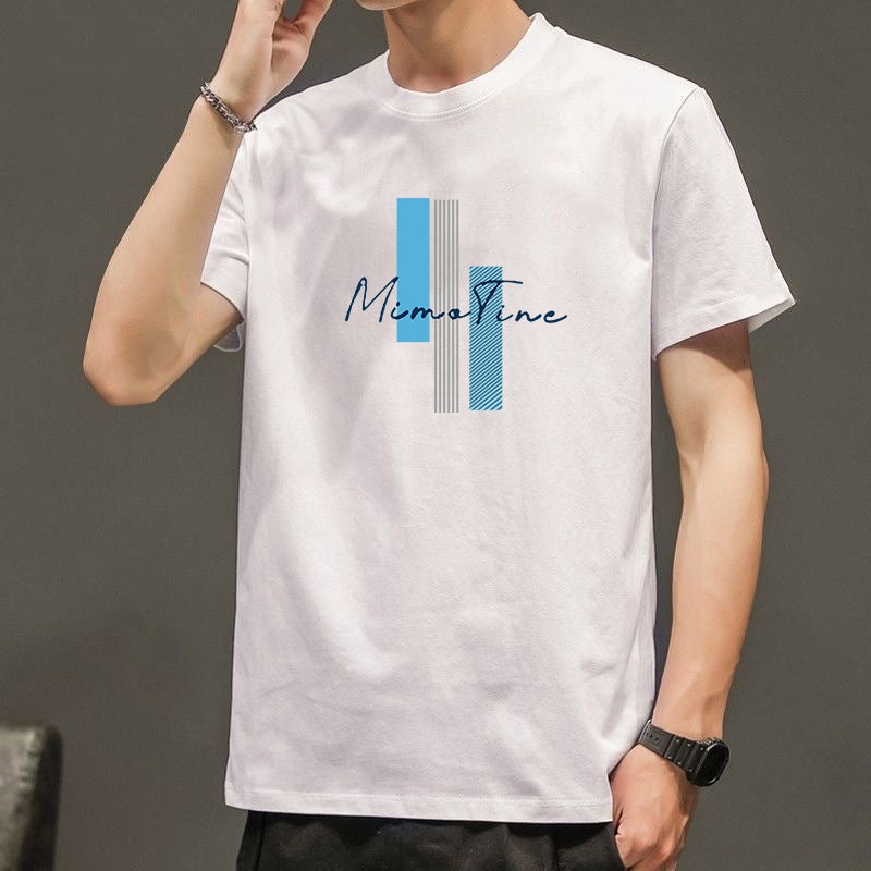 Round Neck Short-Sleeved T-Shirt Men'S T-Shirt Fashionable Short Fashionable All-Match Casual Top Clothes Men'S T-Shirt - Image 3