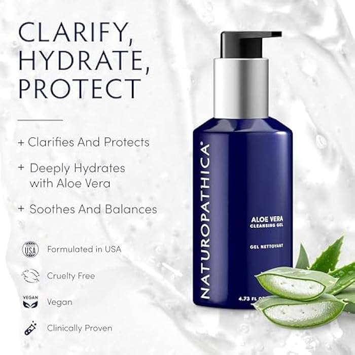 Naturopathica Aloe Vera Cleansing Gel, Facial Cleanser with Aloe Vera and Lavender, Clarifying Face Wash for Men and Women, 4.73 fl oz - Image 2