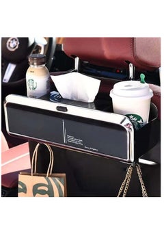 Generic Car Back Seat Organizer with 2 Drink Cup Holder, Tissue Box and Storage Box Hook, Multi-functional Storage, Great for Kids and Travel  - Image 1