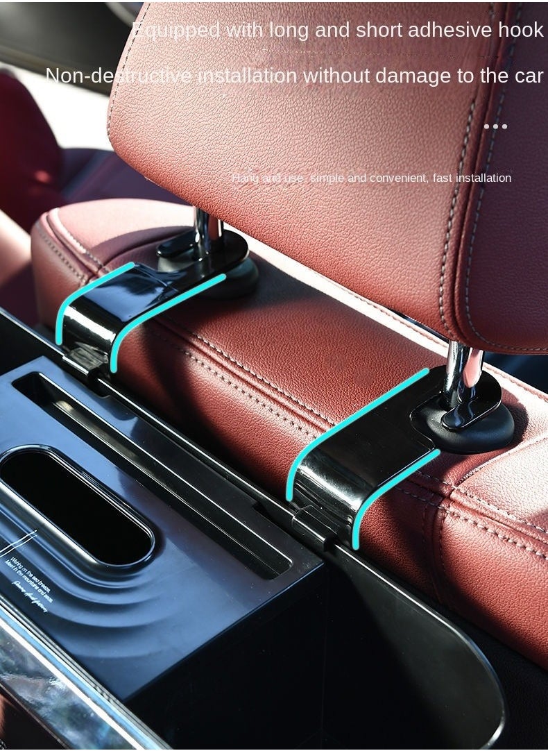Generic - Car Back Seat Organizer with 2 Drink Cup Holder, Tissue Box and Storage Box Hook, Multi-functional Storage, Great for Kids and Travel - Image 1