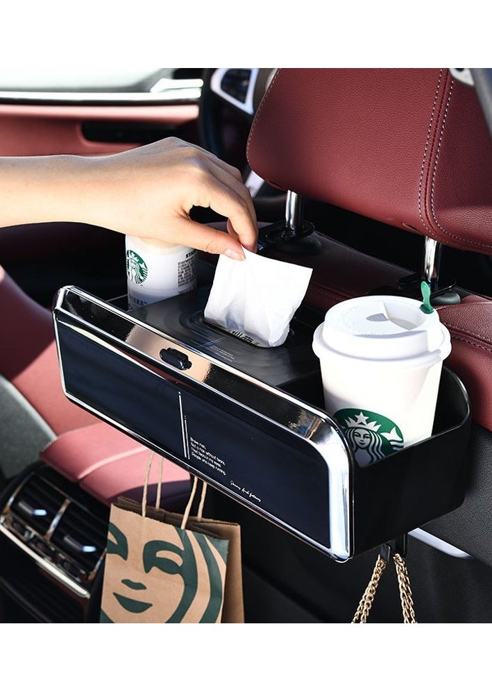 Generic - Car Back Seat Organizer with 2 Drink Cup Holder, Tissue Box and Storage Box Hook, Multi-functional Storage, Great for Kids and Travel - Image 1