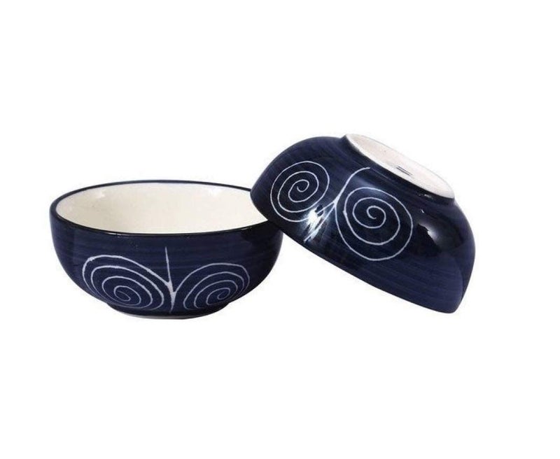 Caffeine Ceramic Handmade Black Doodle Combo Dinner Set (10 pcs.) - Image 3