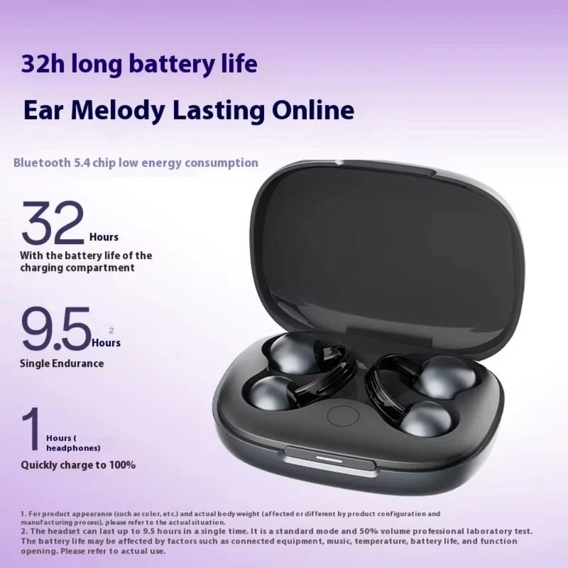 Mojawa StarClip Open-Ear Clip Sports Headphones with ANC Noise Cancellation, Black - Image 5