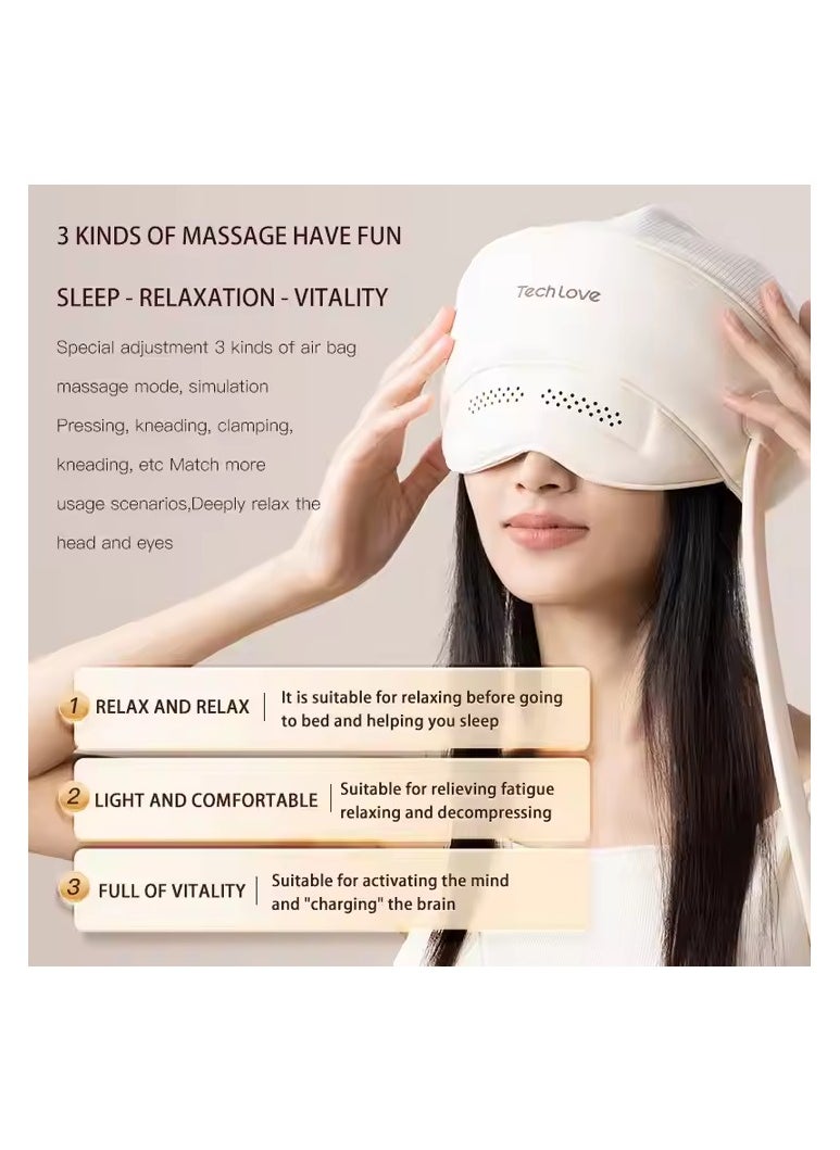Techlove Techlove 2 in 1 Head Eye Massager Electric Heat Compression Air Pressure Vibrating Ems Eye Massager Helmet Head Scalp Massager  - Image 4