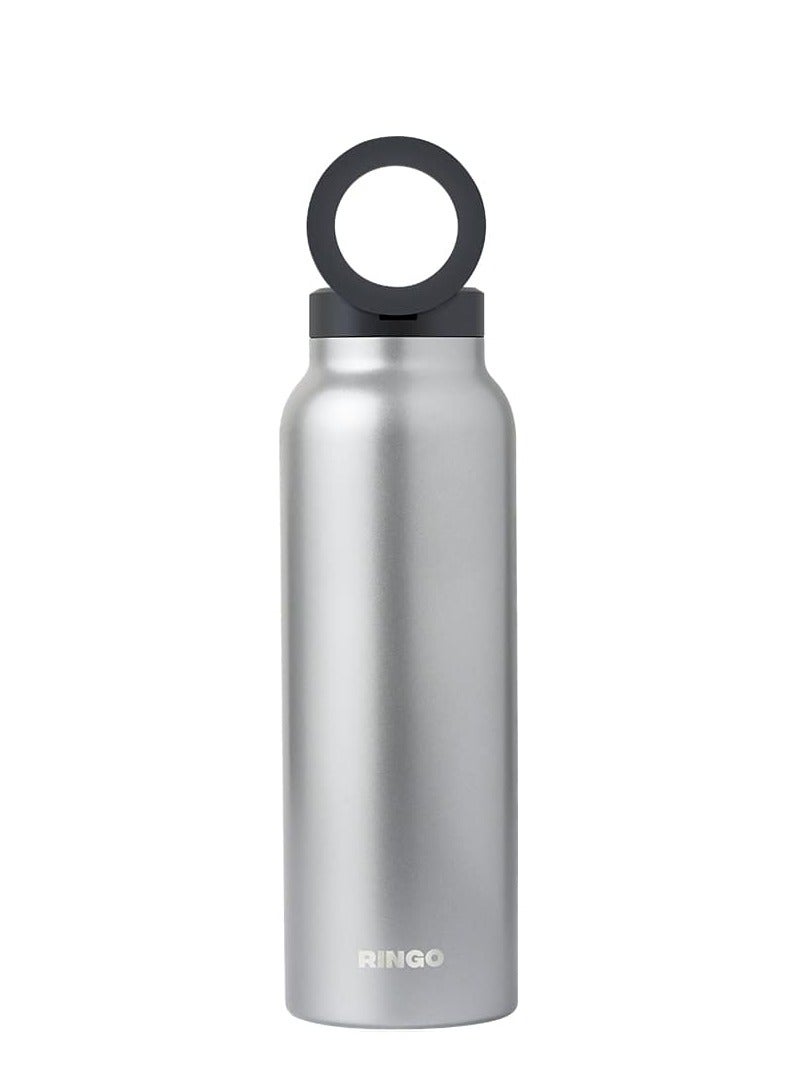 Ringo Water Bottle 32Oz + Free Magnetic Booster Ring | Stainless Steel Hydration Bottle w/ Integrated MagSafe Phone Mount, 12Hrs Hot/24Hrs Cold, BPA-Free, Works w/ All Devices Android & iOS- Stainless  - Image 2