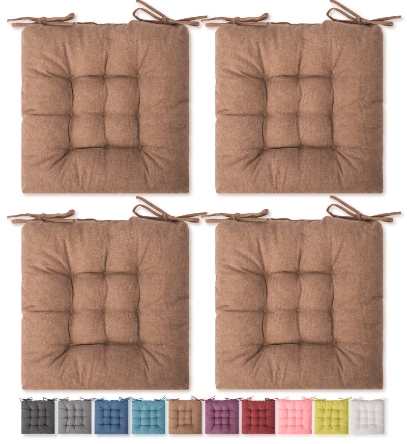 SQUARE MOON 4 Pack Seat Cushion Comfort Chair Pads Mat for Indoor Outdoor Dining Office Desk