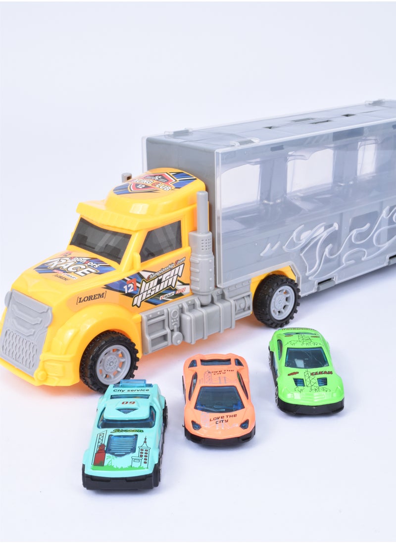 FUN MOMENT - Car Transporter Truck 3 Mini Cars and Truck - Image 1