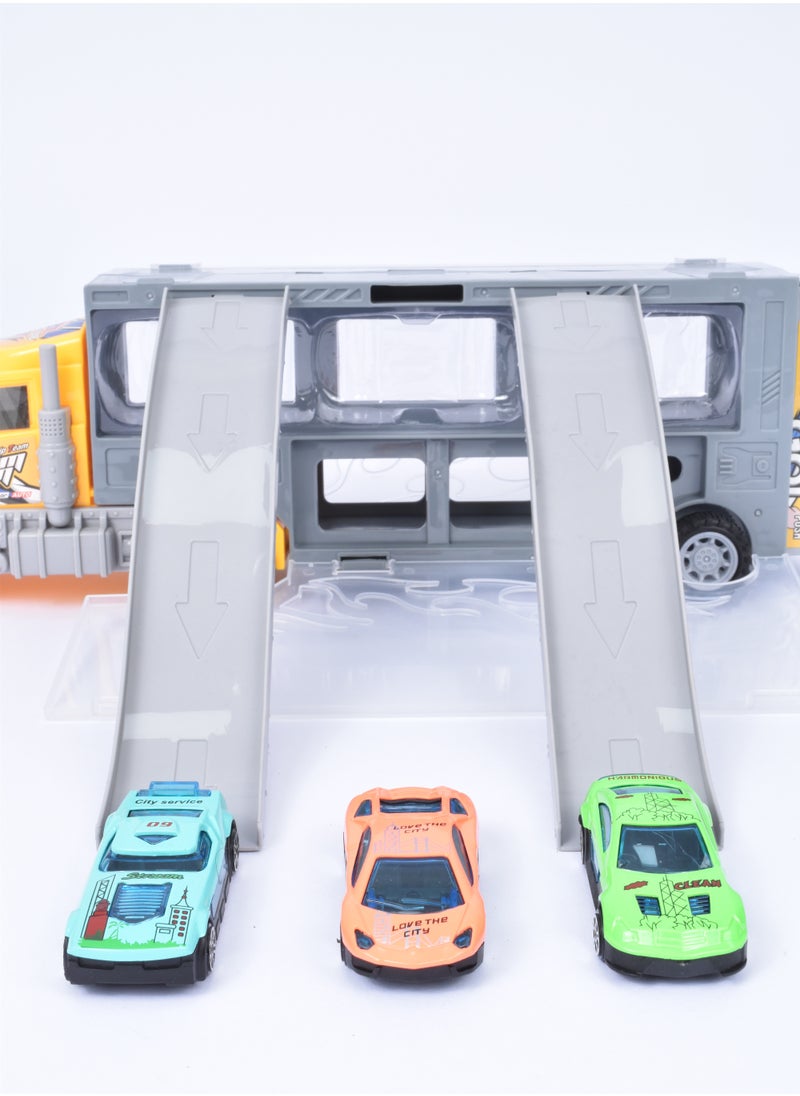 FUN MOMENT - Car Transporter Truck 3 Mini Cars and Truck - Image 1