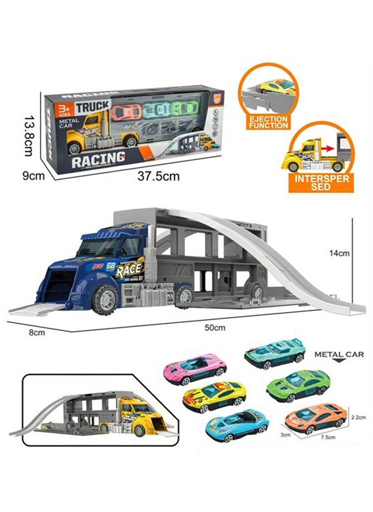 FUN MOMENT - Car Transporter Truck 3 Mini Cars and Truck - Image 1