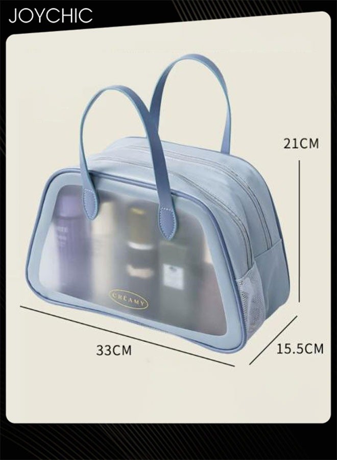 Joychic Sweet Style Women Dry and Wet Separation Cosmetic Bag PVC Toiletry Bag PU Waterproof Handbag Large Capacity Travel Swimming Bathroom Portable Storage Bag  - Image 5