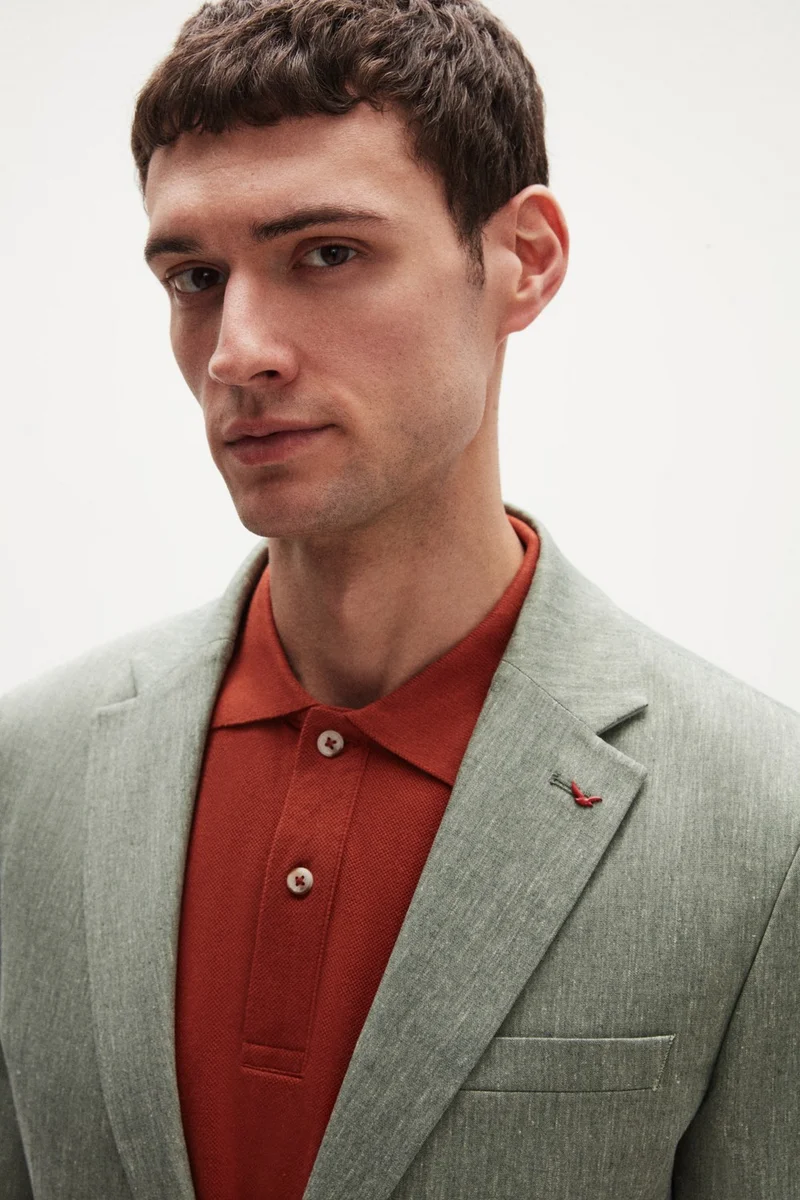 D'S DAMAT Ds Groom Slim Fit Green Plain Fabric Jacket