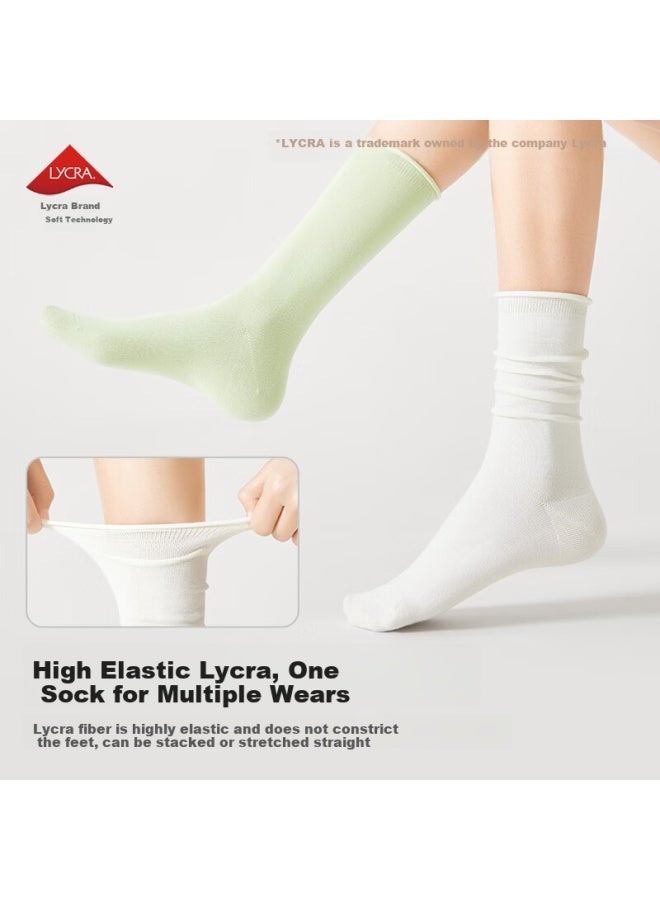 B&C.ROOM Cotton Bamboo House Aloe Moisturizing Essential Oil Pile Pile Socks Women's Pure Cotton Summer Thin New Explosive Model Maternity Long Socks 4 Pairs - Image 3