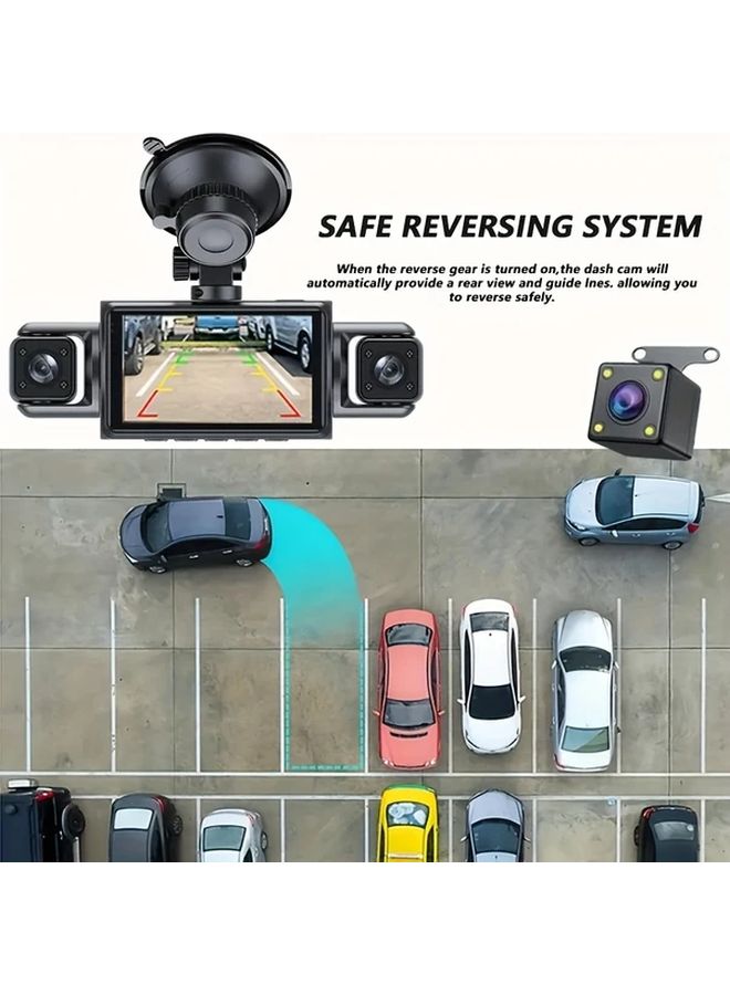 Night Vision Dash Cam 4 Channel with LED Display Physical Buttons 24 7 Parking Monitor Rechargeable Battery Car Power Rearview System Modern Vehicle Accessory Model F410 - Image 5