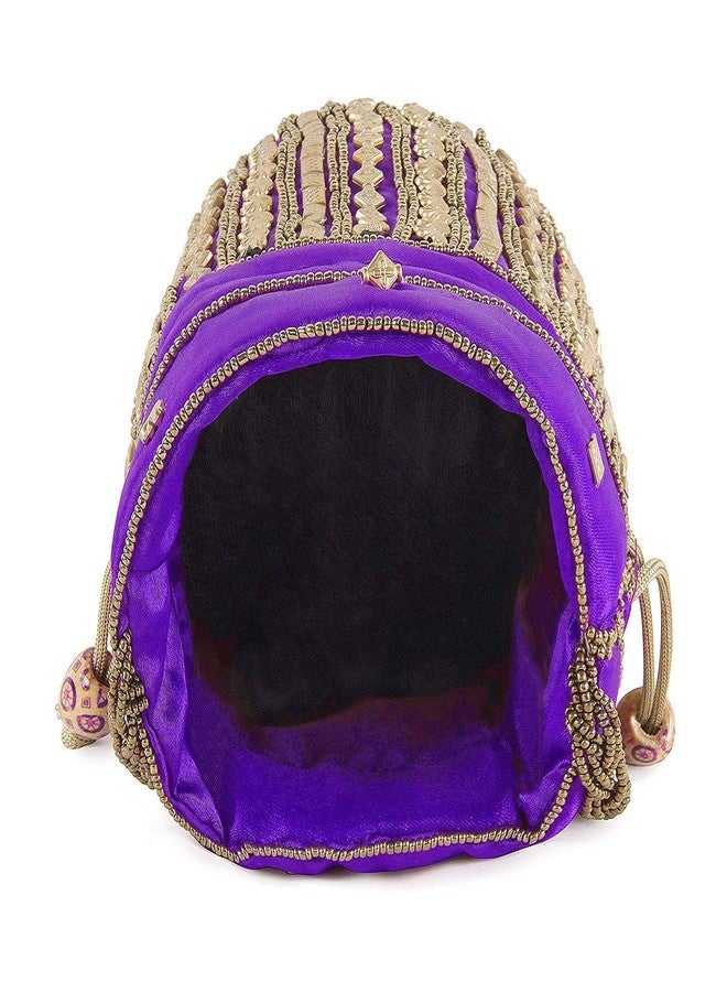 REGMESS Women's Ethnic Rajasthani Potli Bag, Pouch Potli Purse for Women and Girls (Purple)(Pack of 1) - Image 3