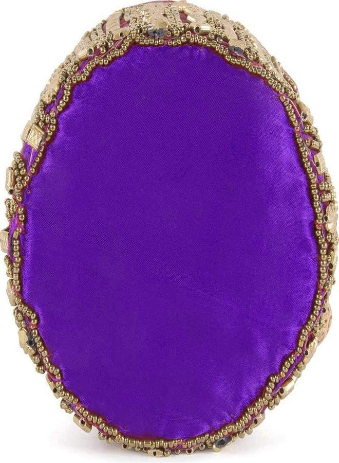 REGMESS Women's Ethnic Rajasthani Potli Bag, Pouch Potli Purse for Women and Girls (Purple)(Pack of 1) - Image 4