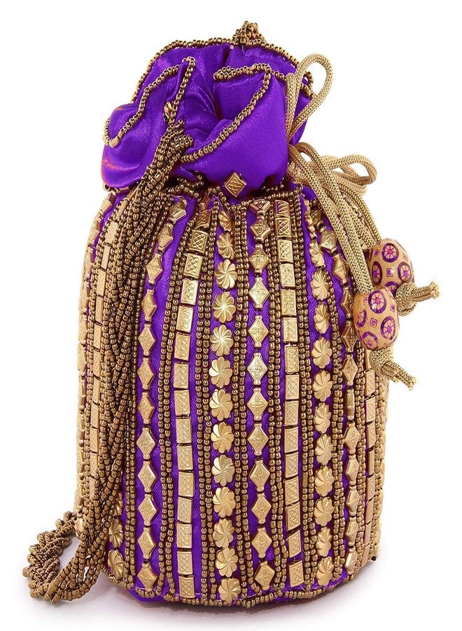 REGMESS Women's Ethnic Rajasthani Potli Bag, Pouch Potli Purse for Women and Girls (Purple)(Pack of 1) - Image 1