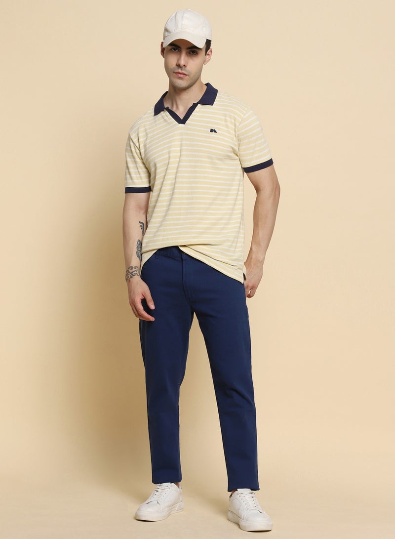 Dennis Lingo Men's Off-White Regular Fit Polo T-shirt - Image 1
