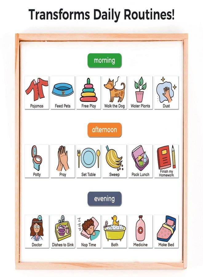 Nixroork Magnetic Visual Schedule for Kids - Daily Routine & Chore Chart with 100+ Picture Magnets for Toddlers, Autism & ADHD, for Home Use, Morning and Bedtime Routines - Image 4