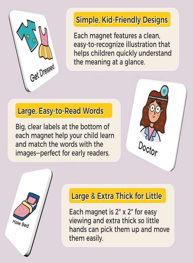 Nixroork Magnetic Visual Schedule for Kids - Daily Routine & Chore Chart with 100+ Picture Magnets for Toddlers, Autism & ADHD, for Home Use, Morning and Bedtime Routines - Image 5
