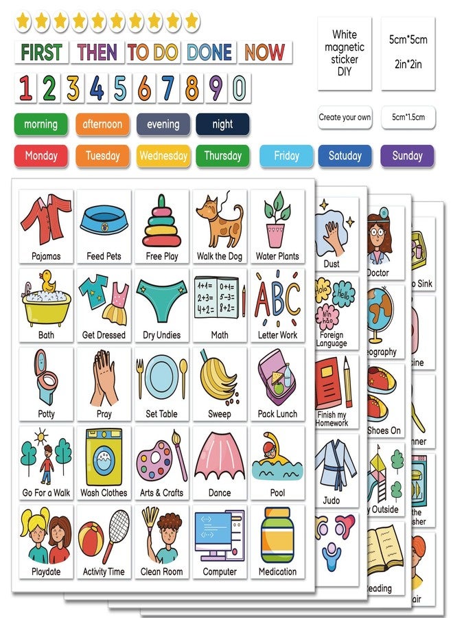 Nixroork Magnetic Visual Schedule for Kids - Daily Routine & Chore Chart with 100+ Picture Magnets for Toddlers, Autism & ADHD, for Home Use, Morning and Bedtime Routines - Image 1