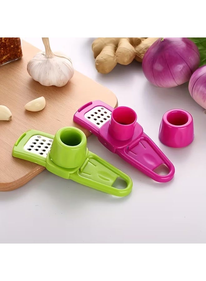 Goolsky 1pc Mini Garlic Grinder Creative Garlic Press Kitchen Garlic Mash Manual Garlic Mashing Green Kitchen Gadgets Outdoor picnic and barbecue tools - Image 3