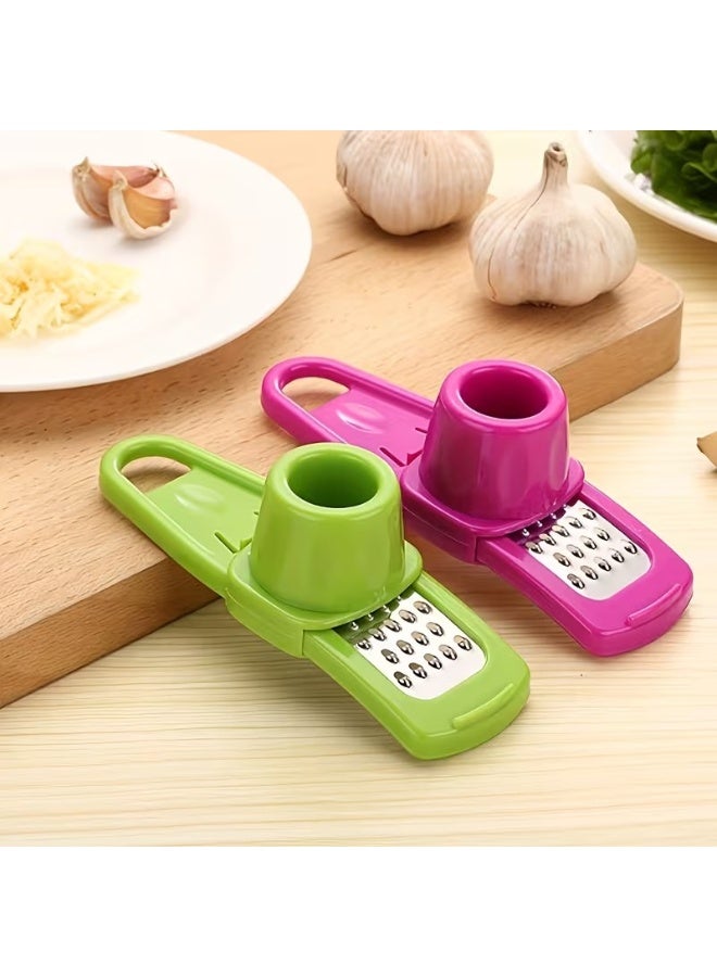 Goolsky 1pc Mini Garlic Grinder Creative Garlic Press Kitchen Garlic Mash Manual Garlic Mashing Green Kitchen Gadgets Outdoor picnic and barbecue tools - Image 2