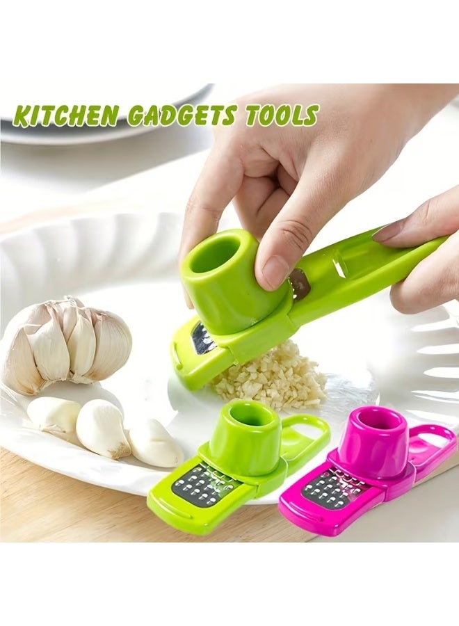 Goolsky 1pc Mini Garlic Grinder Creative Garlic Press Kitchen Garlic Mash Manual Garlic Mashing Green Kitchen Gadgets Outdoor picnic and barbecue tools - Image 1