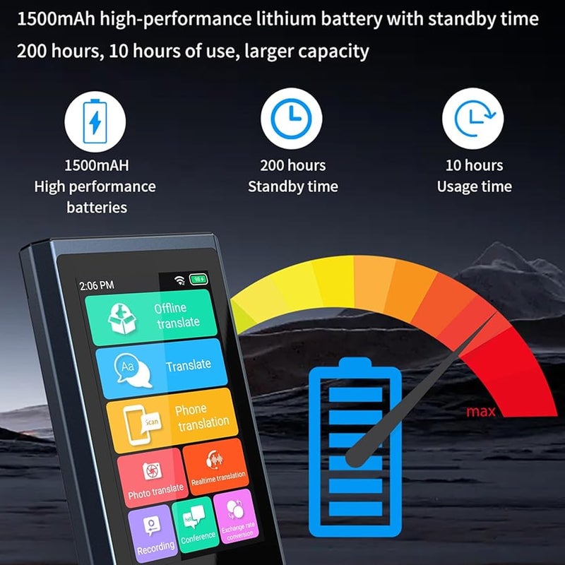 Smart Voice Translator Device 3 Inch Touchscreen 138 Languages Online 15 Offline Real Time - Image 4