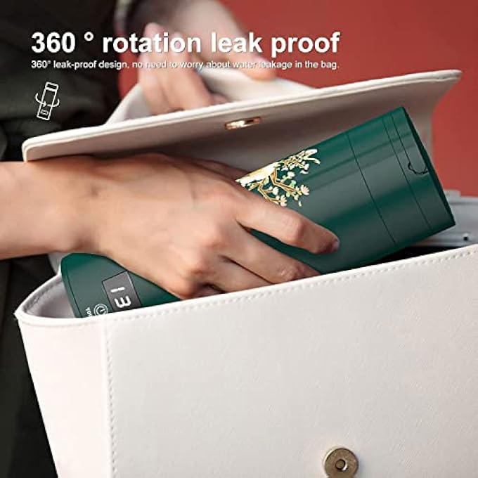 MAKINGTEC Portable Travel Kettle With 4 Temperature Settings Travel Electric Tea Kettle 304 Stainless Steel Personal Hot Water Boiler Auto Off Small Kettle For Travel And Coffee Gift Women Green Peacock - Image 4